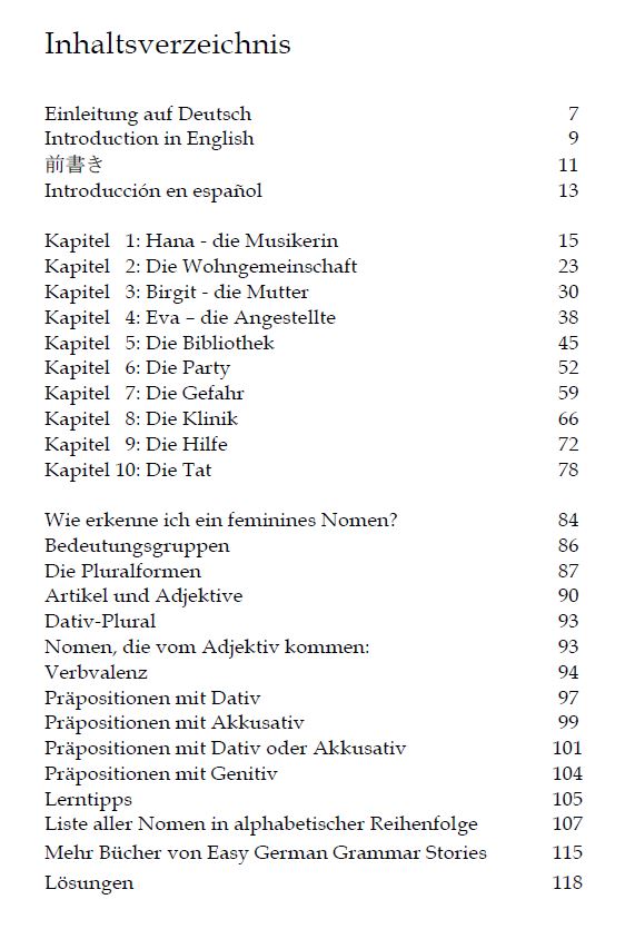 Leseprobe: die - deutsche feminine Nomen *Die Geschichte hat nur feminine Nomen (Seite 2)