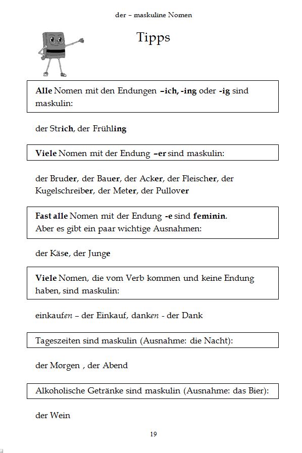 der - german masculine nouns *The story with only masculine nouns! Page 7