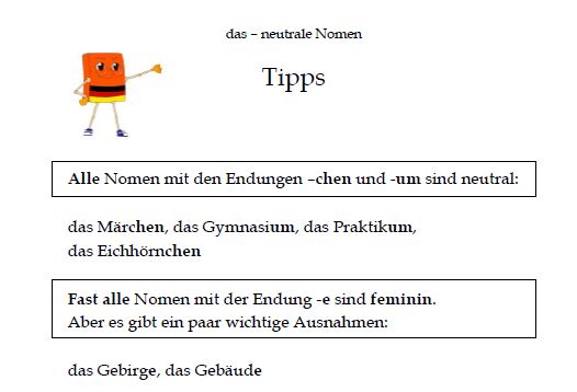 Leseprobe: das - deutsche neutrale Nomen *Die Geschichte hat nur neutrale Nomen (Seite 7)