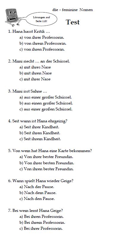 Leseprobe: die - deutsche feminine Nomen *Die Geschichte hat nur feminine Nomen (Seite 10)