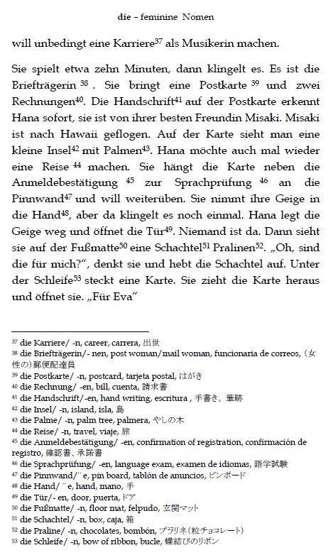 Leseprobe: die - deutsche feminine Nomen *Die Geschichte hat nur feminine Nomen (Seite 6)